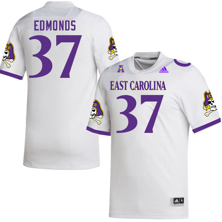 Men #37 Kamarro Edmonds ECU Pirates 2023 College Football Jerseys Stitched-White